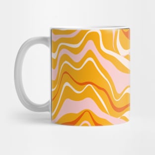 Retro Liquid Swirl Abstract Pattern. Hippie trippy swirl 70s. Mug